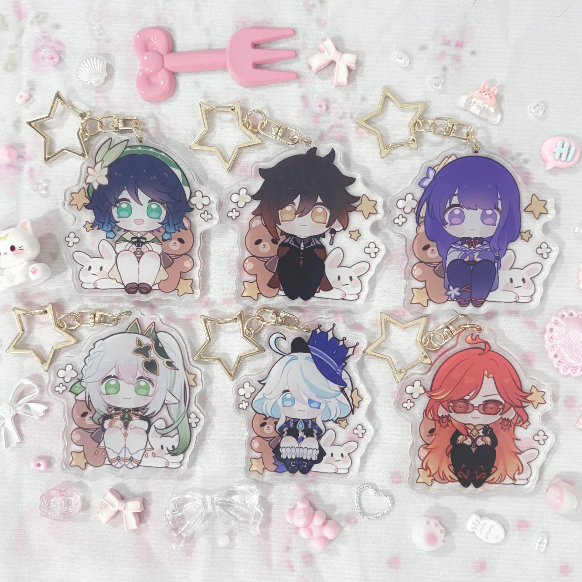 Genshin Gods Acrylic Keychains