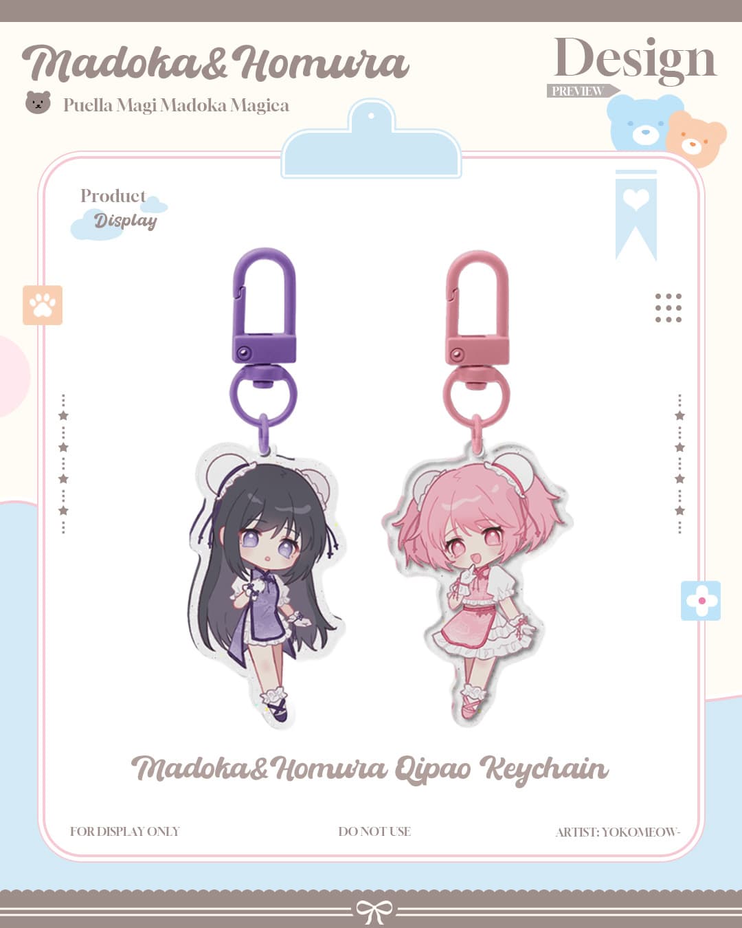 Madoka&Homura Qipao Acrylic Keychain